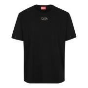 Diesel Metallic Oval Logo T-Shirt Black, Herr