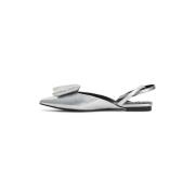 Cesare Gaspari Silver Slingback Ballerina Platt Sula Gray, Dam