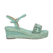 Alma EN Pena Rhinestone Band Kil Sandal Green, Dam