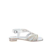 Alma EN Pena Dekorerad Kors Platta Sandal White, Dam