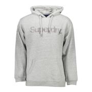 Superdry Grå Bomull Hoodie Broderad Logotyp Gray, Herr