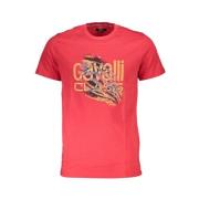 Cavalli Class Tryckt Logot-shirt Kortärmad Rund Hals Red, Herr