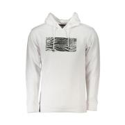 Cavalli Class Vit Borstad Logohoodie White, Herr