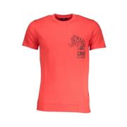 Cavalli Class Tryck Logo Kortärmad T-shirt Red, Herr