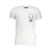 Cavalli Class Tryck Logo Rund Hals T-shirt White, Herr