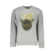 Cavalli Class Elegant Grå Designer Sweatshirt Gray, Herr