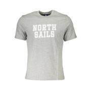 North Sails Tryck Logo Rund Hals T-Shirt Gray, Herr