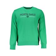 North Sails Grön Bomullsweatshirt med Tryckt Logga Green, Herr