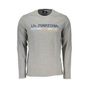 La Martina Elegant långärmad T-shirt med brodyr Gray, Herr