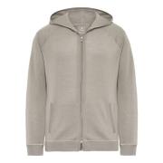 Boggi Milano Merino Wool Full Zip Hoodie Beige, Herr