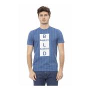 Baldinini Trend T-shirt med Logomönster Blue, Herr