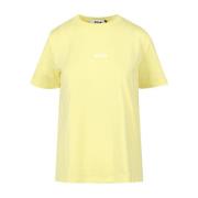 Msgm Gul Bomull Logo T-shirt Yellow, Dam