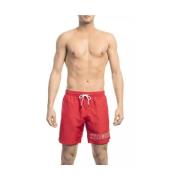 Bikkembergs Röda badshorts med lekfullt tryck Red, Herr