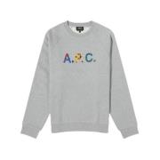 A.p.c. Rund Hals Sweatshirt Kina Grå Gray, Herr