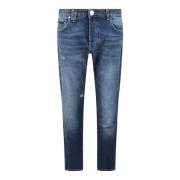 Philipp Plein Stone Washed Denim Skinny Fit Byxor Blue, Herr