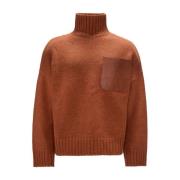 JW Anderson Ankar Logo Stickad Tröja Brun Brown, Herr