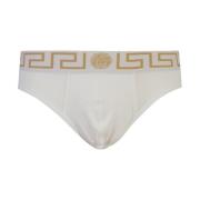 Versace Vit Organisk Jersey Låg Midja Briefs White, Herr