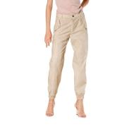 Mason's Curvy Cargo Byxor i Bomull & Tencel Beige, Dam