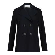 Harris Wharf London Jersey Peacoat Klassisk Stil Knappstängning Black,...