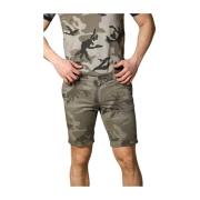 Mason's Camouflage Slim Fit Chino Bermuda Green, Herr