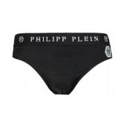 Philipp Plein Svart Designer Simbaddräkt Lyxig Stil Black, Herr