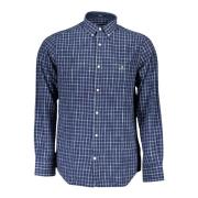 Gant Blå Organisk Skjorta med Button-Down Krage Blue, Herr