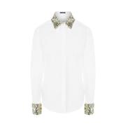 Dolce & Gabbana Paljett Krage Bomulls Skjorta White, Dam