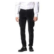 Mason's Sammet Cargo Byxor 500 Stripe Extra Slim Fit Black, Herr