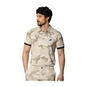 Mason's Camouflage Print Polo Regular Fit Beige, Herr