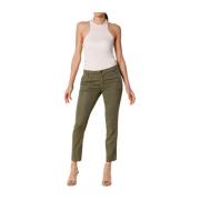 Mason's Curvy Chino Byxor i Stretch Tencel Green, Dam