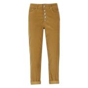 Dondup Corduroy Brun Byxor Kvinna Brown, Dam