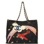 Chanel Vintage Pre-owned Denim totevskor Black, Dam