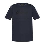 Brioni T-shirt med broderad logotyp Blue, Herr