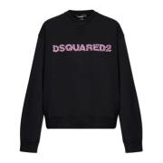 Dsquared2 Sweatshirt med logotyp Black, Dam