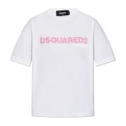 Dsquared2 T-shirt med logotyp White, Dam