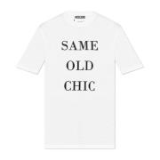 Moschino T-shirt med broderade texter White, Herr