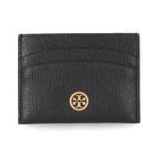 Tory Burch Elegant Saffiano Läderkorthållare för Kvinnor Black, Dam