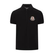 Moncler Svarta Sandaler Pixel Logo Pikétröja Black, Herr