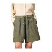 Mason's Grön Linne Chino Bermuda Shorts Green, Dam