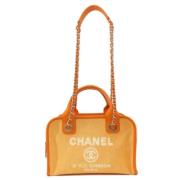 Chanel Vintage Pre-owned Canvas handvskor Orange, Dam