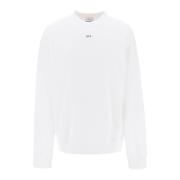 Off White Skate Sweatshirt med Logo Print White, Herr