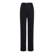 Jacquemus Svarta Denim Höga Midjejeans Black, Dam