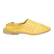 Moma Vintage Läder Sandaler för Kvinnor Yellow, Dam