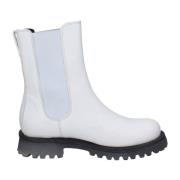 Moma Vintage Läder Ankelboots för Kvinnor White, Dam