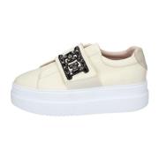 Stokton Canvas Dam Sneakers Stiliga Skor Beige, Dam