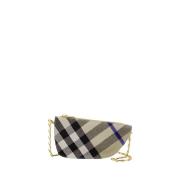 Burberry Shield Wallet On Chain - Syntetisk - Neutral Beige, Dam