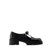 Versace Svart Läder Derbies Black, Dam