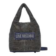 Love Moschino Midnatt Blå Handväska med Strass Gray, Dam