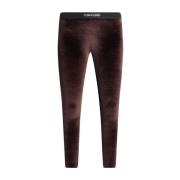 Tom Ford Brun Sammet Cropped Byxor Brown, Dam