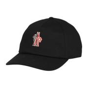 Moncler Gabardine Baseball Cap Black, Herr